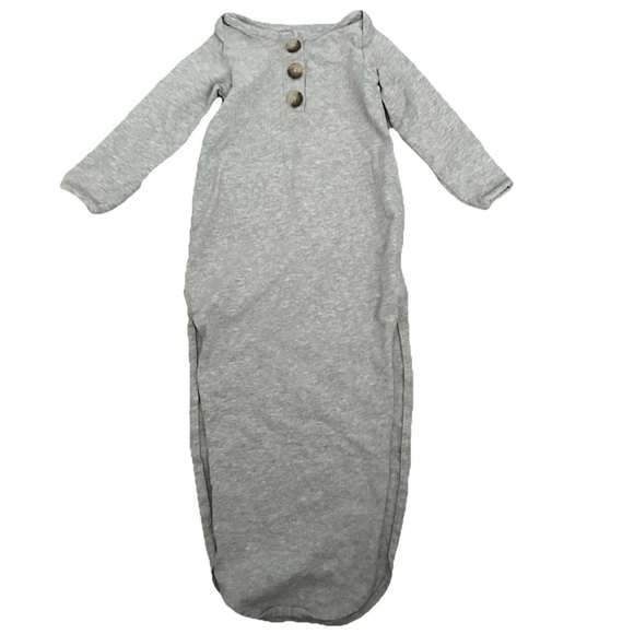 Baby Infant Grey Knotted Sleep Gown Size 0-3 Months - Picture 1 of 3